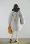画像7: women'sFake fur warm coat フェイクファーノーカラーロングコート ジャケット　 (7)