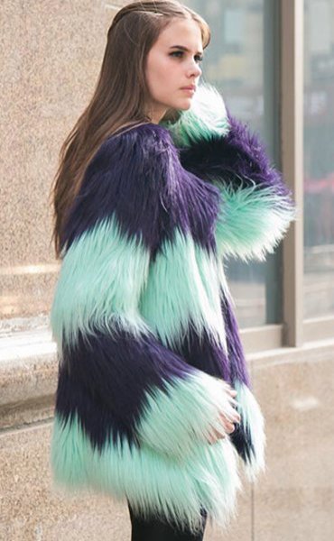 women's Fake fox fur Coat フェイクフォックスファーロングコート ジャケット