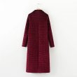 画像4: women's vintage wine red velvet long section thick coat tail coat  ビンテージスタイルキルティングベルベットロングコート ジャケット　 (4)