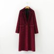 画像3: women's vintage wine red velvet long section thick coat tail coat  ビンテージスタイルキルティングベルベットロングコート ジャケット　 (3)