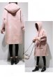 画像8: women's Lamb Wool Hooded Woolen casual Coat ラムウールフーディーロングコート ジャケット　 (8)