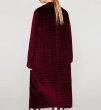 画像2: women's vintage wine red velvet long section thick coat tail coat  ビンテージスタイルキルティングベルベットロングコート ジャケット　 (2)
