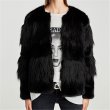 画像1: women's Fake Fox Mink Fur Patchwork  Jackets  coat フェイクフォックスファー&ミンクパッチワークジャケット　コート (1)