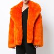 画像3: women'sFake fox fur Solid Color Elegent coatフェイクフォックスファーカラーハーフコート 　ジャケット (3)