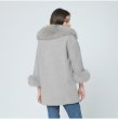 画像7: women's real fox fur loose overcoatJackets  coat リアルフォックスファー襟＆袖付きルーズスタイルコート　ジャケット (7)