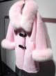 画像3: women's real fox fur loose overcoatJackets  coat リアルフォックスファー襟＆袖付きルーズスタイルコート　ジャケット (3)