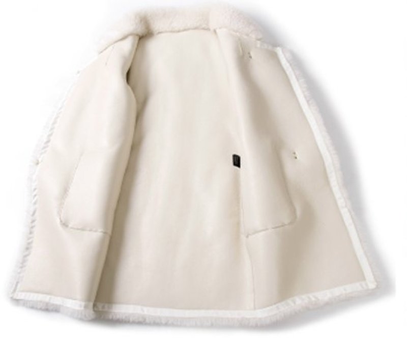画像4: women's Loose sheep sheathed coat リアルシープスキンシンプルロングコート (4)