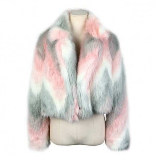 画像1: women's Faux fur sweet jacket blouson coat フェイクファーブルゾン　ジャケット　コート (1)