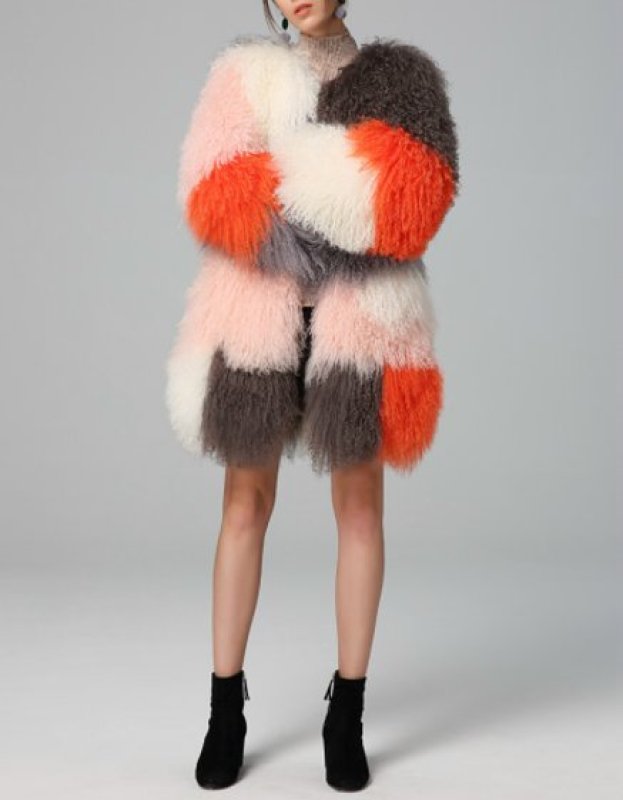 画像6: women's Real Mongolian sheep Fur Long Coatリアルモンゴリアンファーロングコート (6)