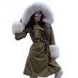 画像5: women's Real Fox Fur Hood Real Rex Rabbit Fur Lining Long Coatリアルフォックスファーフードファーロングコート (5)