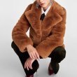 画像6: women's camel coat wool fur coat　フェイクファー　モコモコラペルコート (6)