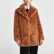 画像2: women's camel coat wool fur coat　フェイクファー　モコモコラペルコート (2)