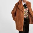 画像5: women's camel coat wool fur coat　フェイクファー　モコモコラペルコート (5)