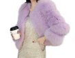 画像4: women's Fake Fox half fur coatフェイクフォックスファーショート　ハーフコートプラス大きなサイズあり (4)