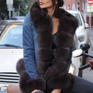 Real Fox Mix Fur Denim Jacket リアルフォックスミックスファー付き