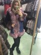 画像4: Real Fox Fur Collar& Trim Denim Long Jacket デニムジーンズロング丈 リアルフォックスファージャケットコート (4)