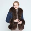 画像10: Real Fox Fur Collar& Trim Denim Short Jacket デニムジーンズショート丈 リアルフォックスファージャケットコート (10)