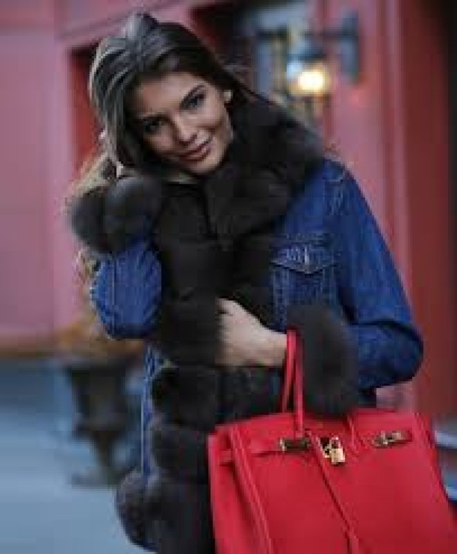 画像4: Real Fox Fur Collar& Trim Denim Short Jacket デニムジーンズショート丈 リアルフォックスファージャケットコート (4)