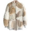 画像4: women's  Real Fur Spliced Jacket Fur coat リアルシープスキンパッチワークジャケット　ブルゾン　コート (4)