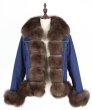 画像11: Real Fox Fur Collar& Trim Denim Short Jacket デニムジーンズショート丈 リアルフォックスファージャケットコート (11)