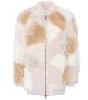 画像2: women's  Real Fur Spliced Jacket Fur coat リアルシープスキンパッチワークジャケット　ブルゾン　コート (2)