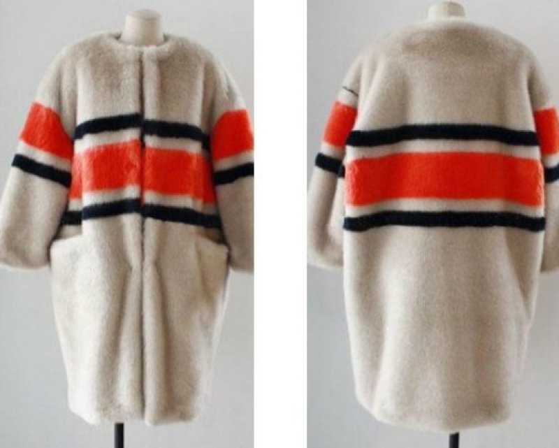 画像4: women's fake mink fur paragraph long  coat  jacketフェイクミンクファーノーカラーモコモコロング コート　 (4)