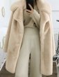 画像2: women's fake  Rex rabbit fur  long  coat  jacketフェイクモコモコファーロング コート　 (2)