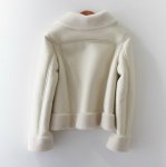 画像5: women's  lapel sheep sheared fur  coat  jacketリアルシープスキンジャケット　コート　 (5)