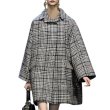 画像1: women'sloose plaid  Coat jacket    チェック柄ふんわりAラインロングコート　ジャケット (1)