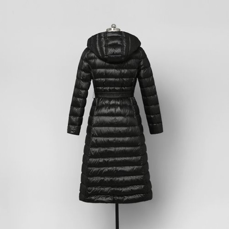 画像3: women's  temperament hooded waist tie long section of black light down jacket ブラックフーディーダウンロングコート ジャケット プラス大きなサイズあり (3)