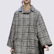 画像2: women'sloose plaid  Coat jacket    チェック柄ふんわりAラインロングコート　ジャケット (2)