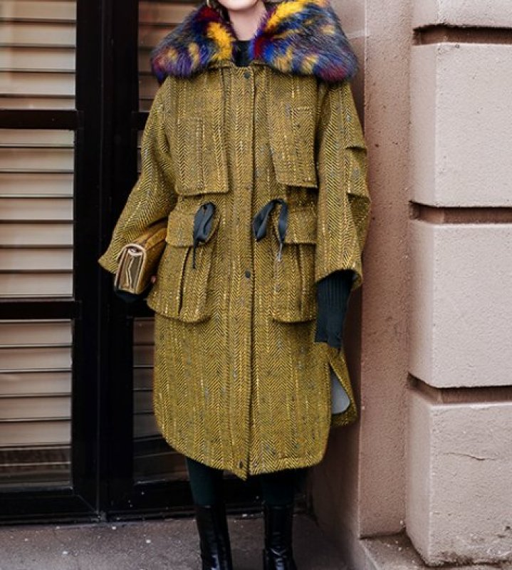 画像5: women's Fur collar Hoody long coat jacket  ファー付きフーディーロングコート ジャケット プラス大きなサイズあり (5)