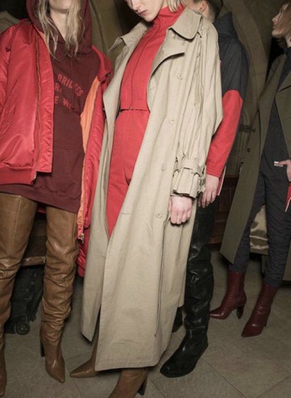 画像4: Women's loose large lapel double-breasted waist trench profile coat レディース ゆったり 大きいラペル ダブルブレスト ウエスト トレンチ プロファイルコート (4)