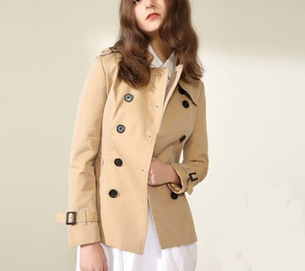 画像1: women's Short length trench coat windbreaker coat 　ショート丈トレンチコート (1)