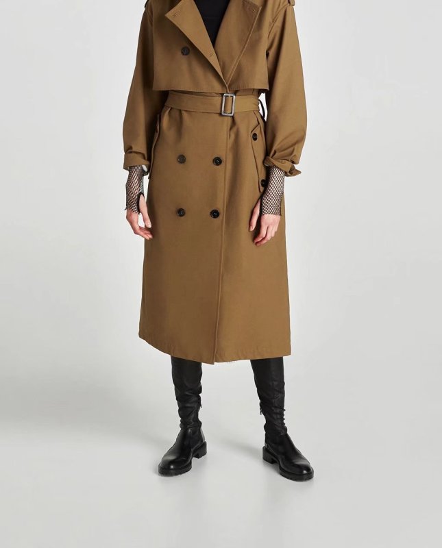 画像5: women's double breasted retro windbreaker jacket 　トレンチロングコート (5)