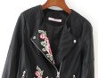 画像6: Unisex Faux Flower Riders Jacket　フェイクレザーフラワー花柄刺繍ライダースジャケット (6)