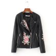 画像4: Unisex Faux Flower Riders Jacket　フェイクレザーフラワー花柄刺繍ライダースジャケット (4)