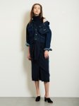 画像5: Lace Up Cross Bow Ribbon Denim Jacket 編み上げリボンデニムGジャン ジャケット (5)