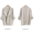 画像2: women's casual loose large size cotton and linen jacket リネンルーズジャケット (2)