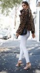画像4: leopard Fake fur  coat Jacketフェイクレオパード　ヒョウ柄ファーコート　ジャケット　ジャケット (4)