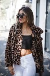画像3: leopard Fake fur  coat Jacketフェイクレオパード　ヒョウ柄ファーコート　ジャケット　ジャケット (3)