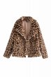 画像1: leopard Fake fur  coat Jacketフェイクレオパード　ヒョウ柄ファーコート　ジャケット　ジャケット (1)