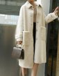 画像5: Women  Real sheep shearing long-sleeved coat Jacket  ベーシックリアルシープスキン ロングコート ジャケット (5)