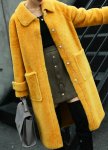 画像4: Women  Real sheep shearing long-sleeved coat Jacket  ベーシックリアルシープスキン ロングコート ジャケット (4)