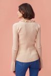 画像10: deep V lace collar cardigan sweater Vネックフリル付きカーディガン　セーター (10)