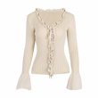 画像13: deep V lace collar cardigan sweater Vネックフリル付きカーディガン　セーター (13)