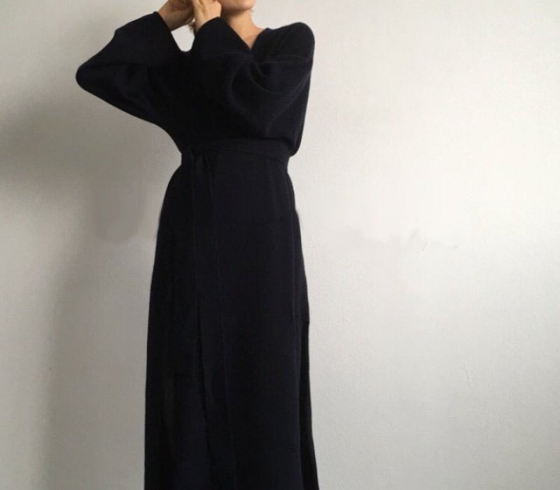 画像3: Women  long knit cardigan loose sweater coat  ベーシックルーズロングカーディガン　ジャケット　コーディガン　 (3)