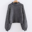 画像11: Pearl Hi-Neck Knit Pullover パール 真珠付ハイネックニット プルオーバー セーター (11)