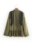 画像4: Green Military Boho Fringe Shirts　ミリタリー アーミー フリンジ付シャツ (4)