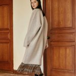 画像5: Women  wool knit cardigan coat Jacket  ベーシックルーズロングカーディガンスタイルコート　ジャケット　コーディガン　 (5)